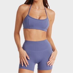 CSB Serenity Contour Halter Crop in Steel Blue